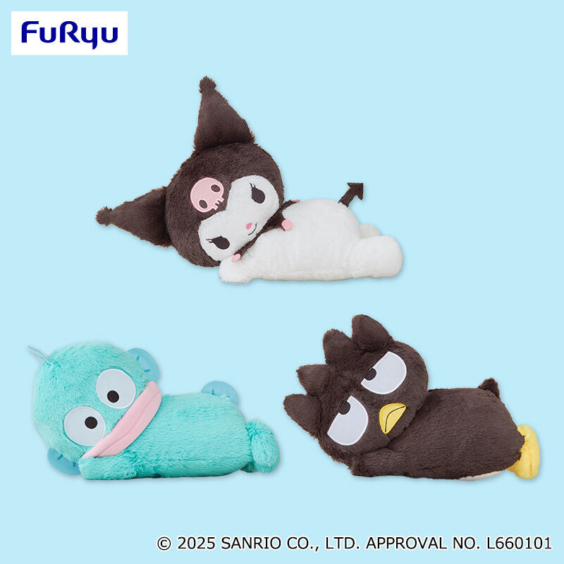 Sanrio Characters Kuromi Big Plush Toy For Sleeping Together - Kuromi, Hangyodon and Badtz Maru (16 Inches)