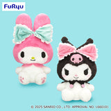 My Melody & Kuromi Big Ribbon Ears Big Plush Toy - My Melody and Kuromi (16 Inches)