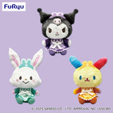 Sanrio Characters Rabbit Ears Nurse Plush - Kuromi, Wish Me Mell and Usahana (8 Inches)