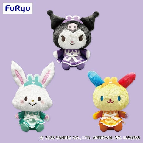 Sanrio Characters Rabbit Ears Nurse Plush - Kuromi, Wish Me Mell and Usahana (8 Inches)