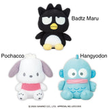 Sanrio Fluffy Cotton Candy Plushies BIG - Hangyodon, Pochacco and Badtz Maru (11 Inches)
