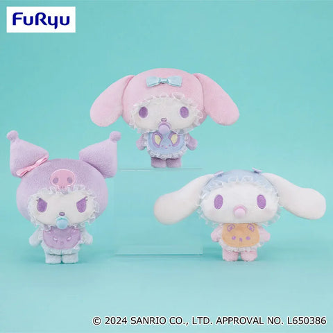 Sanrio Characters Sugar Party Friends Bib Plush - Kuromi, My Melody and Cinnamoroll (5 Inches)