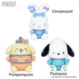 Sanrio Characters Pochacco Sweet Colorful Jersey Dolls - Cinnamoroll, Pompompurin and Pochacco (6 Inches)