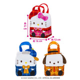 Sanrio Characters Check x Check Fluffy Bags - Hello Kitty, Dear Daniel, Pochacco (8 Inches)