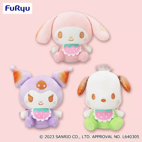 Sanrio Marshmallow Strawberry Baby Plush - Kuromi, My Melody and Pochacco (7 Inches)