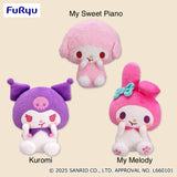 Sanrio My Melody Kuromi Squeezable BIG Plush Toy - My Melody, Kuromi and My Sweet Piano (13 Inches)