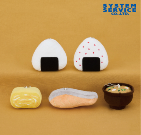 Japanese Food Onigiri Tamago Salmon Miso Soup Plush Keychain