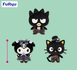 Sanrio Characters Dark Black Plush Toy - Kuromi, Badtz Maru and Chococat (6 Inches)