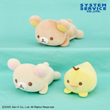 Rilakkuma Mochi Mochi Lying Down Big Plush Toy - Rilakkuma, Koriakkuma and Kiiroitori (11 Inches)