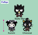 Sanrio Characters Dark Black Plush Toy - Kuromi, Badtz Maru and Chococat (6 Inches)