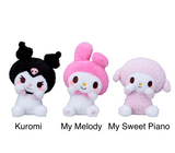 Sanrio Characters Kuromi Hyokopyoko Plush Toy - My Melody, Kuromi and My Sweet Piano (6 Inches)