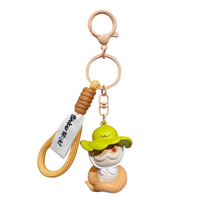 Puppy Snake Daily Life Series Pendant - Straw Hat (2 Inches)