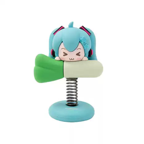 Moeyu Hatsune Miku squinty-eyed soft rubber rocking toy featuring a cute Miku design, suitable for car dashboards, desks, and display collections.