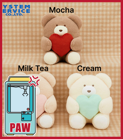 🕹️Paw Game - Warm and Fluffy Heart Snuggle Plush Bears - Large (3 Designs)