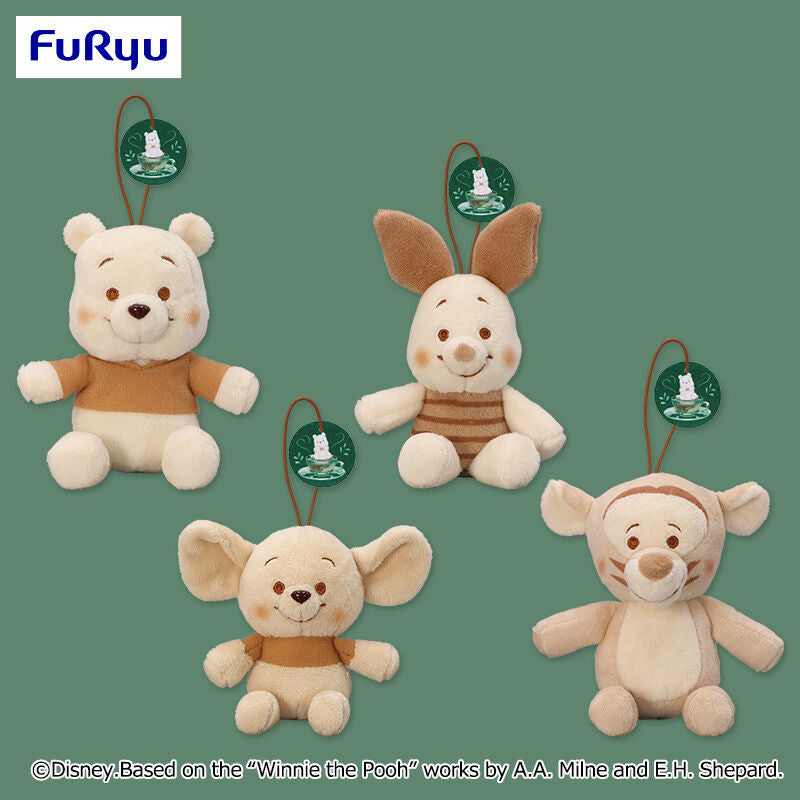 Winnie The Pooh Cafe De Hunny Fukufuku Mascot Poch - Pooh, Piglet, Roo and Tigger (4 Inches)