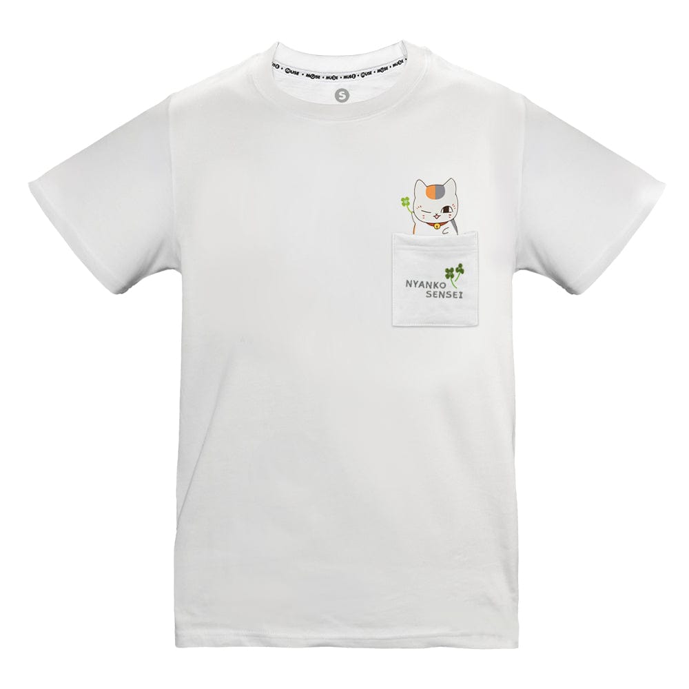 Apparel Nyanko Sensei Embroidered Pocket T-Shirt - Natsume’s Book of Friends (Unisex)