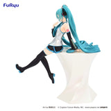 FuRyu Hatsune Miku noodle stopper figure in vibrant colors with product details shown