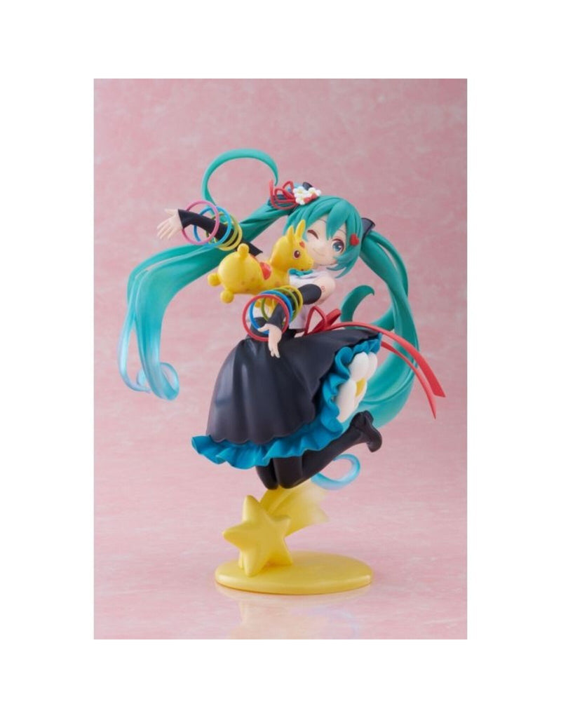 Hatsune Miku x Rody AMP+ Figure 39 Thank You Ver. featuring Hatsune Miku with a Rody horse in a clear, professional studio setting.