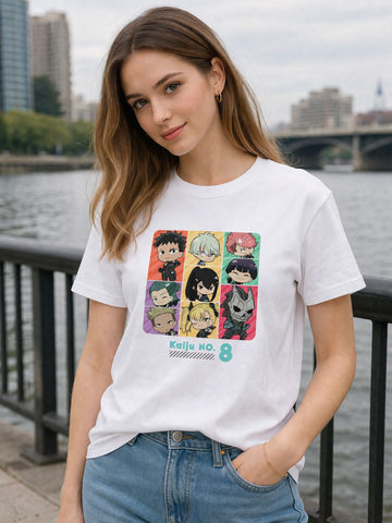 Kaiju No. 8 Chibi Character Grid Graphic T-Shirt - Freesize