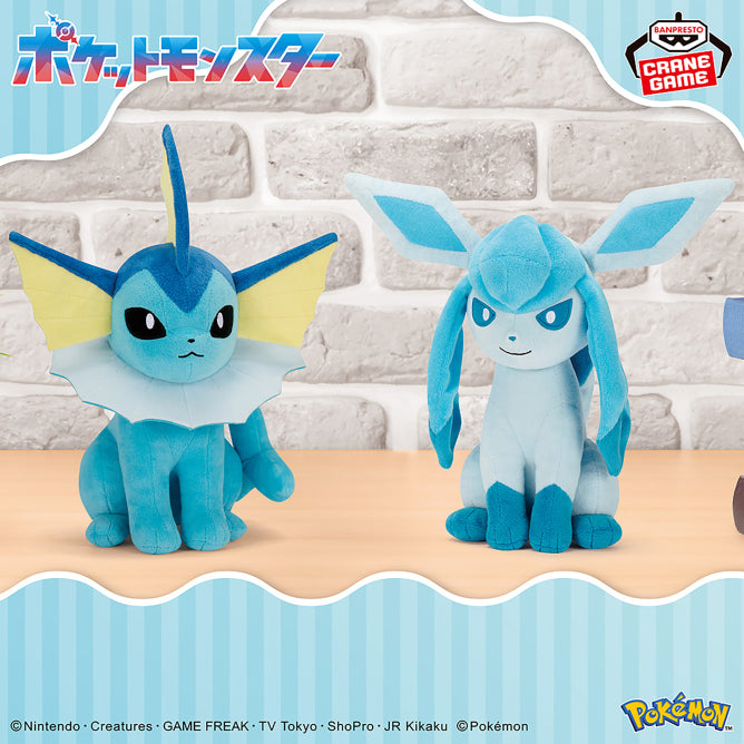 Pokemon Vaporeon vs Glaceon Plush - 7 Inches