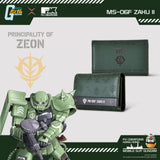 MS-06F ZAKU II leather bi-fold key wallet displayed on a neutral background