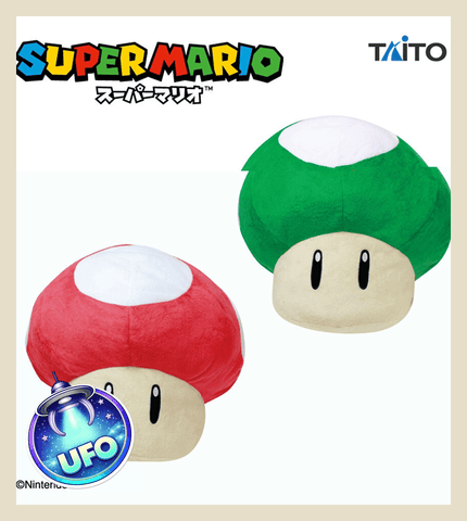 Paw Machine 🕹️Paw Game - UFO Catcher: Super Mario Extra Large Plush Toy: Super Mushroom and 1 UP Mushroom