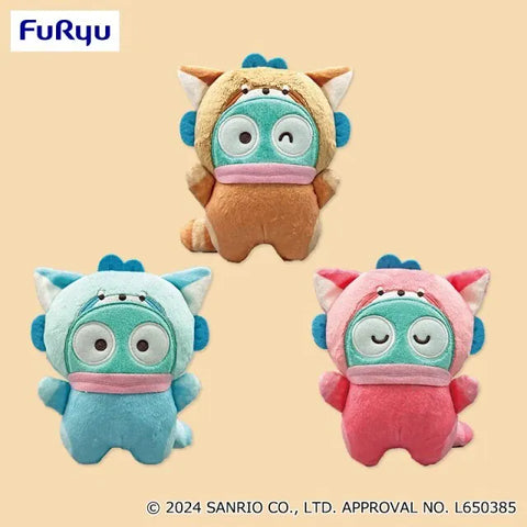 Plush Hangyodon Wanted Lesser Panda Costume Plush - Blue, Brown and Pink (7 Inches)