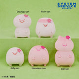 Plush Obungu To Issho Sakurairo Plush Toy Stationery - Obungu-san, Purin-san, Jelly-san, Nameless one and Cat-san (7 Inches)