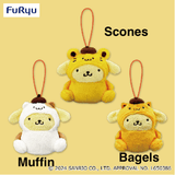 Plush Pompompurin Friends Kigurumi Mascot - Muffin, Scones and Bagels (4.3 Inches)
