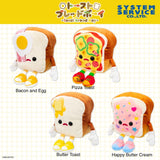 Plush Q-Plaza Toast Bread Boy Plush Toy - Bacon and Egg, Pizza Toast, Butter Toast, and Happy Butter Cream (5 Inches)
