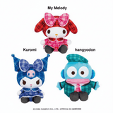 Plush Sanrio Characters Check X Check Doll Big Type 2 - My Melody, Hangyodon and Kuromi (11 Inches)