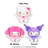 Plush Sanrio Characters Fluffy Ribbon Angel Doll 1 - Hello Kitty, Kuromi and My Melody (8 Inches)