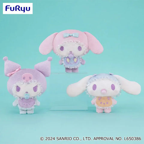 Plush Sanrio Characters Sugar Party Friends Bib Plush - Kuromi, My Melody and Cinnamoroll (5 Inches)