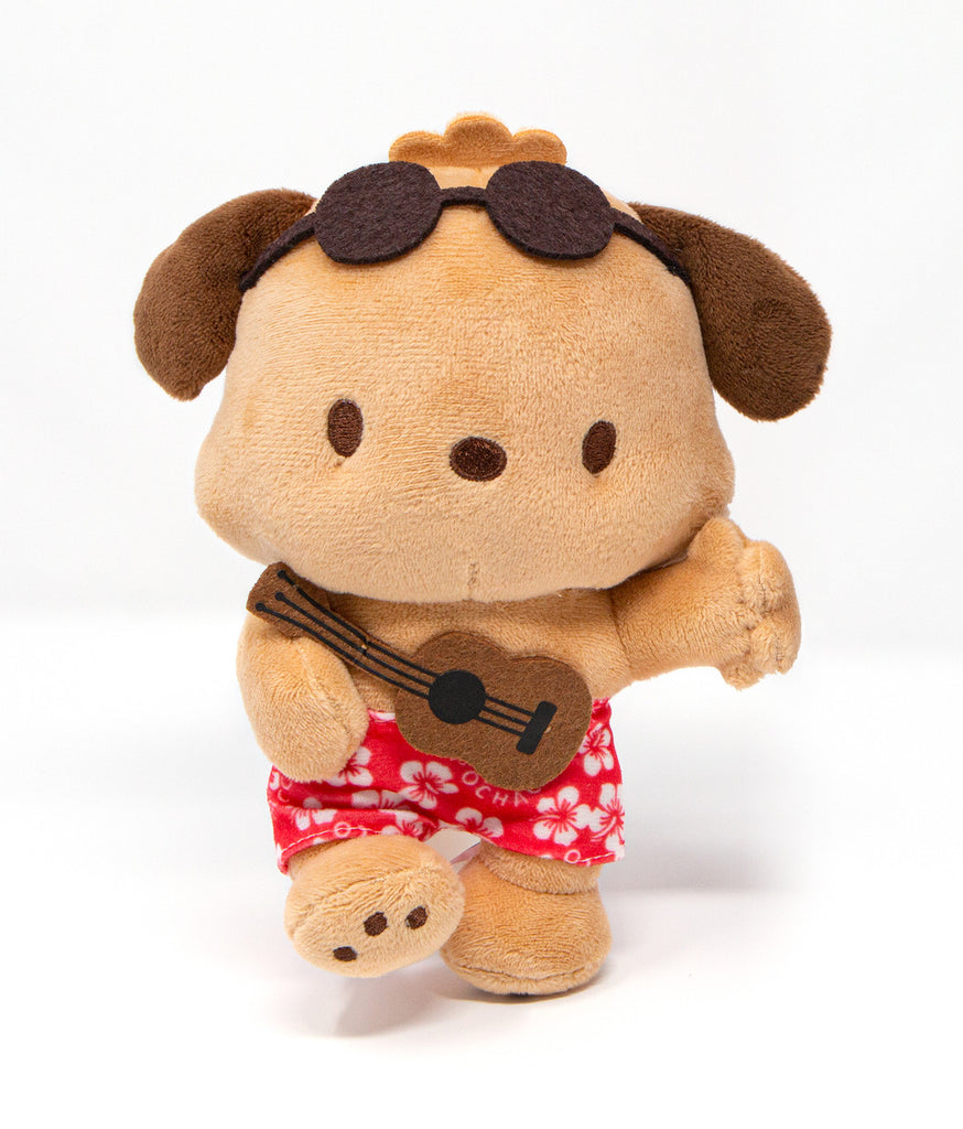 Pochacco Plush 6 inch holding a ukulele