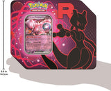 Pokemon TCG Team Rocket Tin with official packaging in a clean setting
