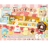 Re-ment Hot 'n Fresh! Sumikko Donuts complete box displaying all donut variations