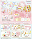 RE-MENT Sumikko Gurashi Dream Make-up Dresser set with various accessories displayed in a studio background