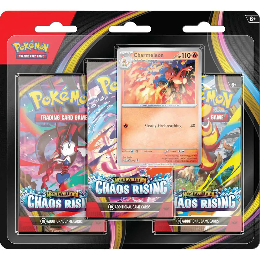 Trading Cards Pokemon TCG: Mega Evolution Chaos Rising 3-Pack Blister