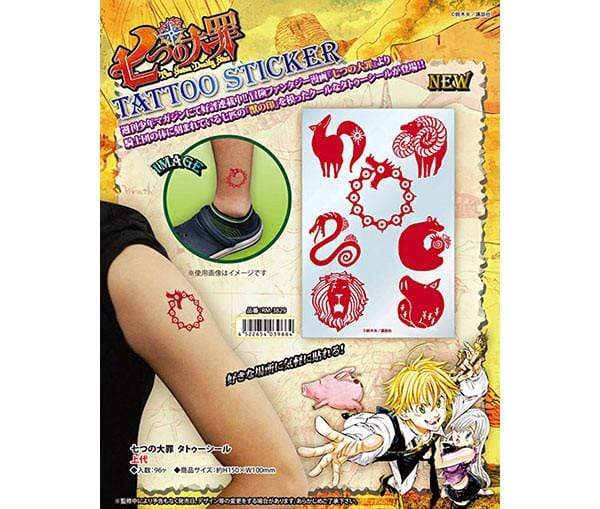 Cosplay Props The Seven Deadly Sins Tattoo Sticker Set